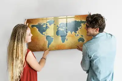 Magnetic world map whiteboard old world map design