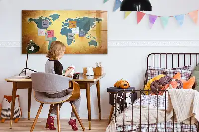 Magnetic world map whiteboard old world map design