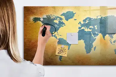 Magnetic world map whiteboard old world map design
