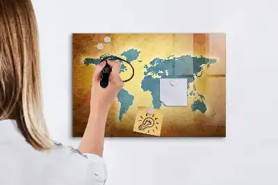 Magnetic world map whiteboard old world map design