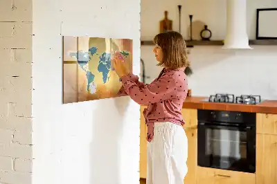 Magnetic world map whiteboard old world map design