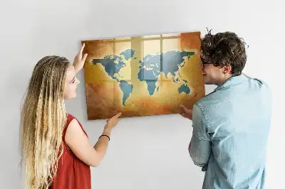 Magnetic world map whiteboard old world map design