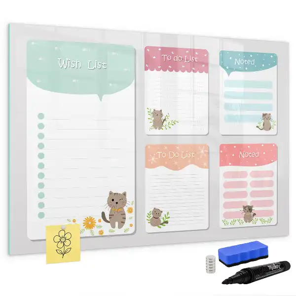Magnetic glass dry erase board wishlist