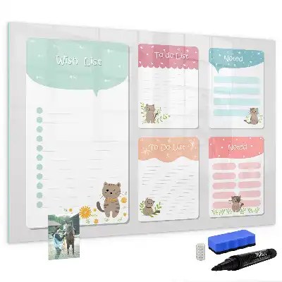 Magnetic glass dry erase board wishlist