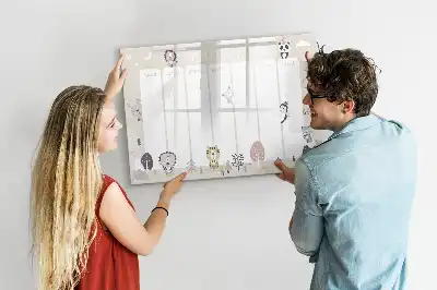 Magnetic glass dry erase board weekly planner