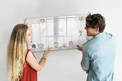 Magnetic glass dry erase board weekly planner