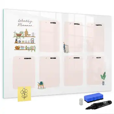 Magnetic marker board weekly planner