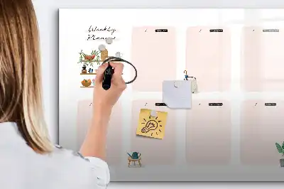 Magnetic marker board weekly planner