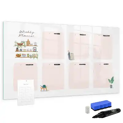 Magnetic marker board weekly planner