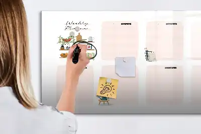 Magnetic marker board weekly planner