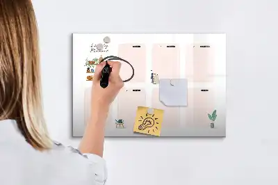 Magnetic marker board weekly planner