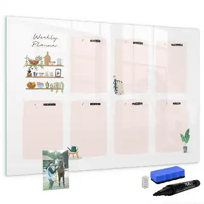 Magnetic marker board weekly planner
