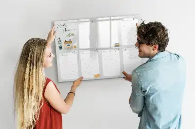 Magnetic glass dry erase board convenient weekly planner