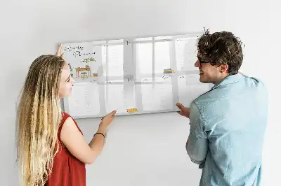 Magnetic glass dry erase board convenient weekly planner
