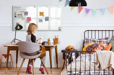 Magnetic glass dry erase board convenient weekly planner