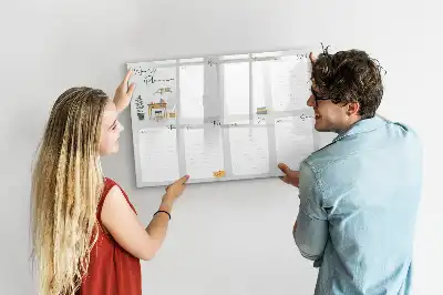 Magnetic glass dry erase board convenient weekly planner