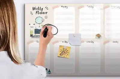 Magnetic marker board weekly planner