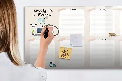 Magnetic marker board weekly planner