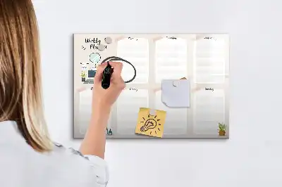 Magnetic marker board weekly planner