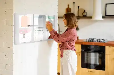 Magnetic glass dry erase board with colorful notes design