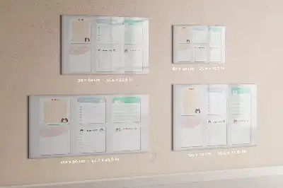 Magnetic glass dry erase board with colorful notes design