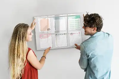 Magnetic glass dry erase board with colorful notes design