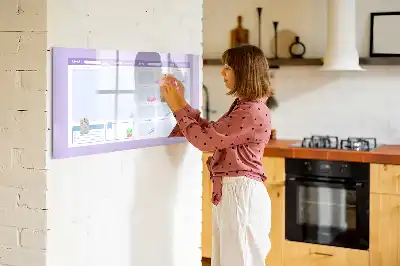 Magnetic glass dry erase board pink yearly planner