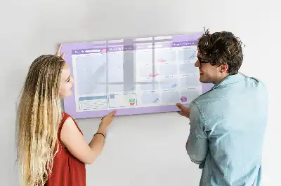 Magnetic glass dry erase board pink yearly planner
