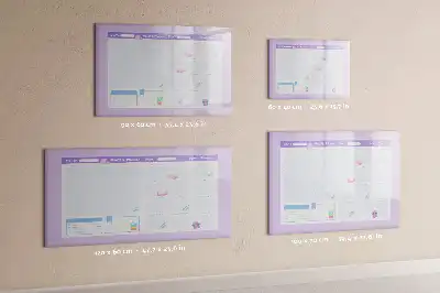 Magnetic glass dry erase board pink yearly planner