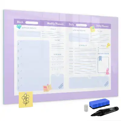 Magnetic marker board pink yearly planner