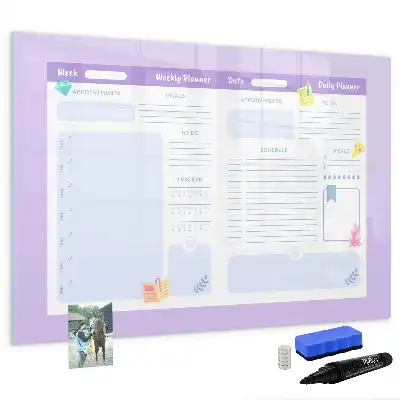 Magnetic marker board pink yearly planner