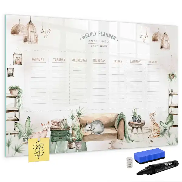Magnetic marker board cute planner