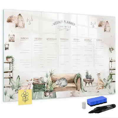 Magnetic marker board cute planner