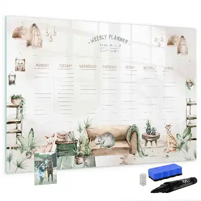 Magnetic marker board cute planner