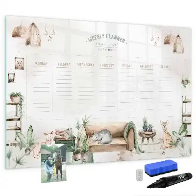 Magnetic marker board cute planner