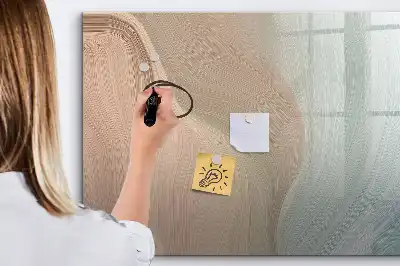 Magnetic glass dry erase board wave abstraction design