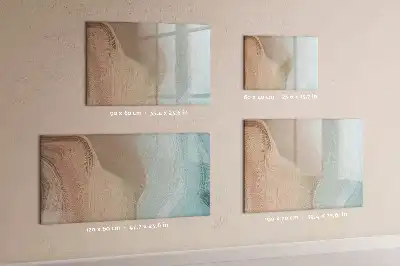 Magnetic glass dry erase board wave abstraction design