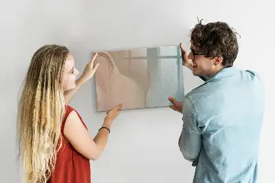 Magnetic glass dry erase board wave abstraction design