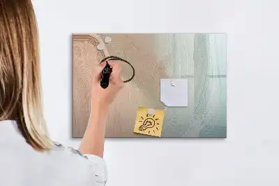 Magnetic glass dry erase board wave abstraction design