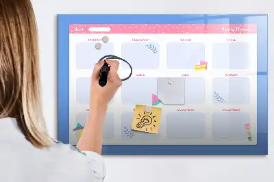 Magnetic marker board monthly planner