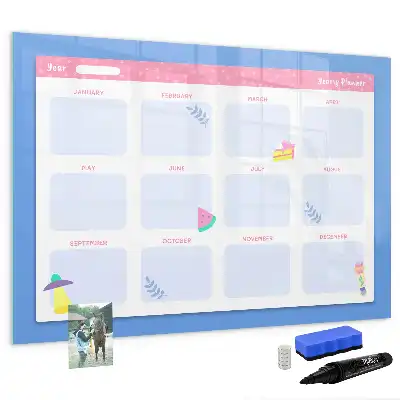 Magnetic marker board monthly planner