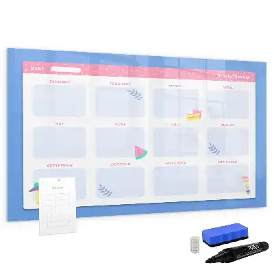 Magnetic marker board monthly planner