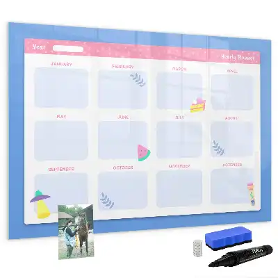 Magnetic marker board monthly planner
