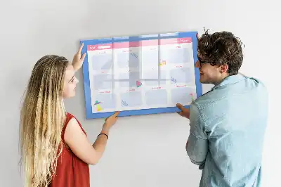 Magnetic marker board monthly planner