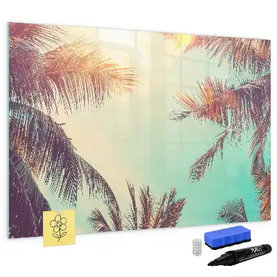 Magnetic marker board in a tropical palms design