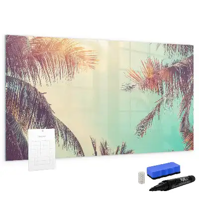 Magnetic marker board in a tropical palms design