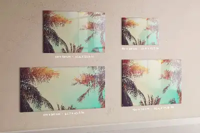 Magnetic marker board in a tropical palms design