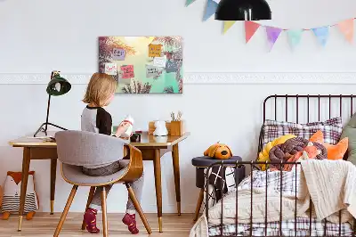 Magnetic marker board in a tropical palms design