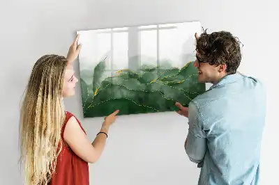 Magnetic glass dry erase board leaf abstraction design