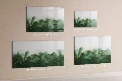 Magnetic glass dry erase board leaf abstraction design